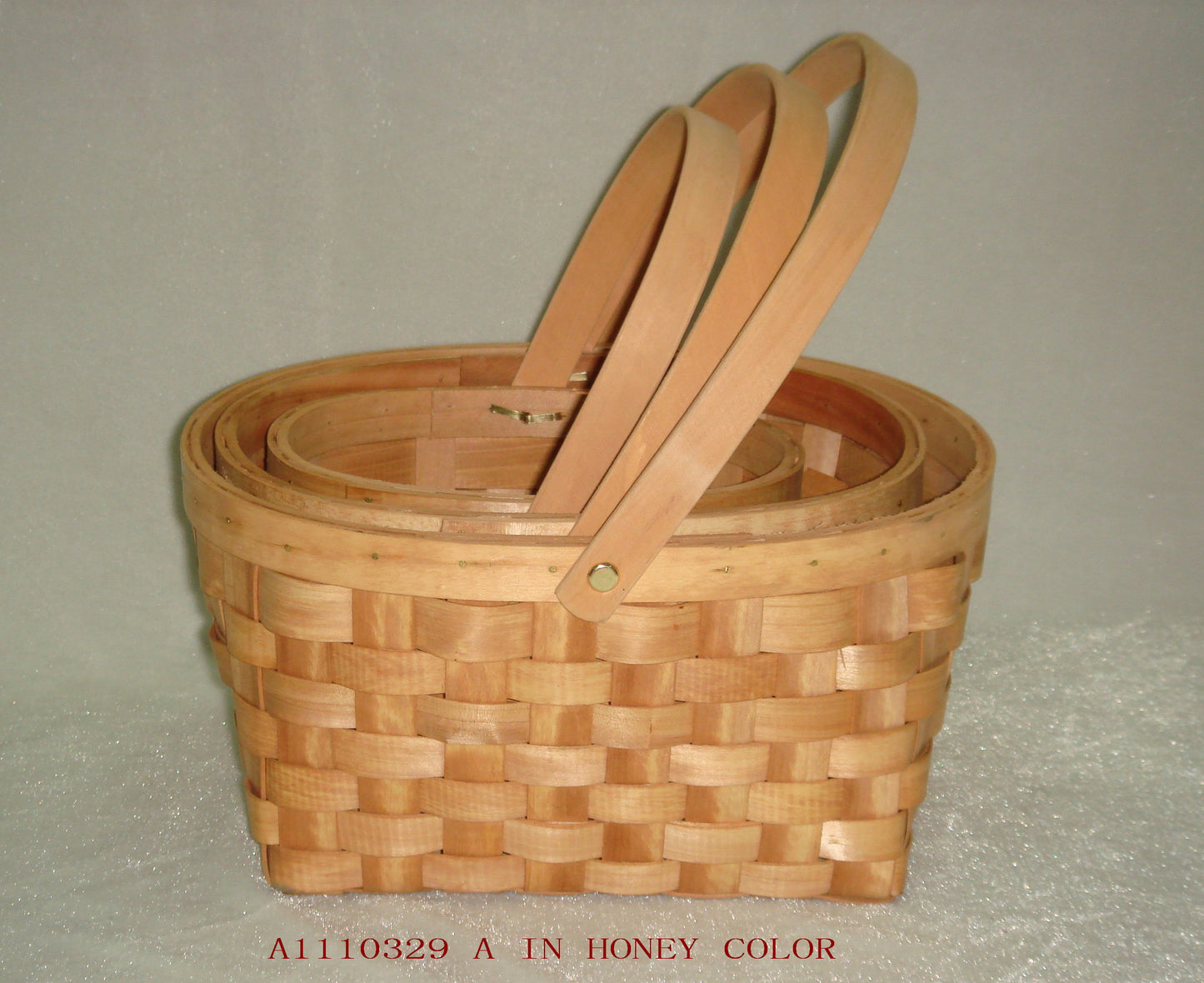 Wood Chip Hand Made Basket(A1110329)