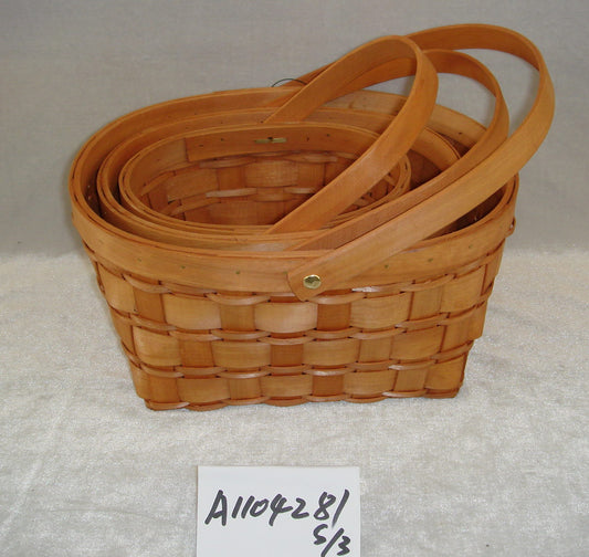 Wood Chip Hand Made Basket(A1108241_S/3)